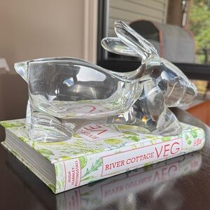 Vintage Lucite Clear Rabbit Bowl